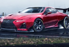  race, car, fast, speed, Lexus, asphalt, red, Lexus LC 500