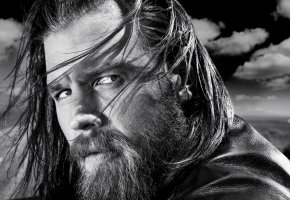 ���� man, face, black, white, Barb